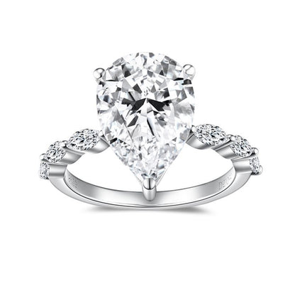 5.00CT Pear Cut  Moissanite Diamond Ring