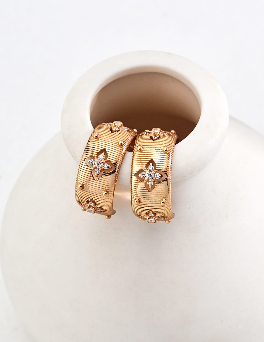 Golden Clover Hoop Earrings