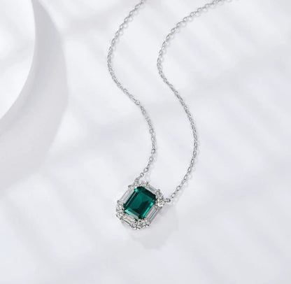 Emerald Cut Cubic Zirconia Necklace