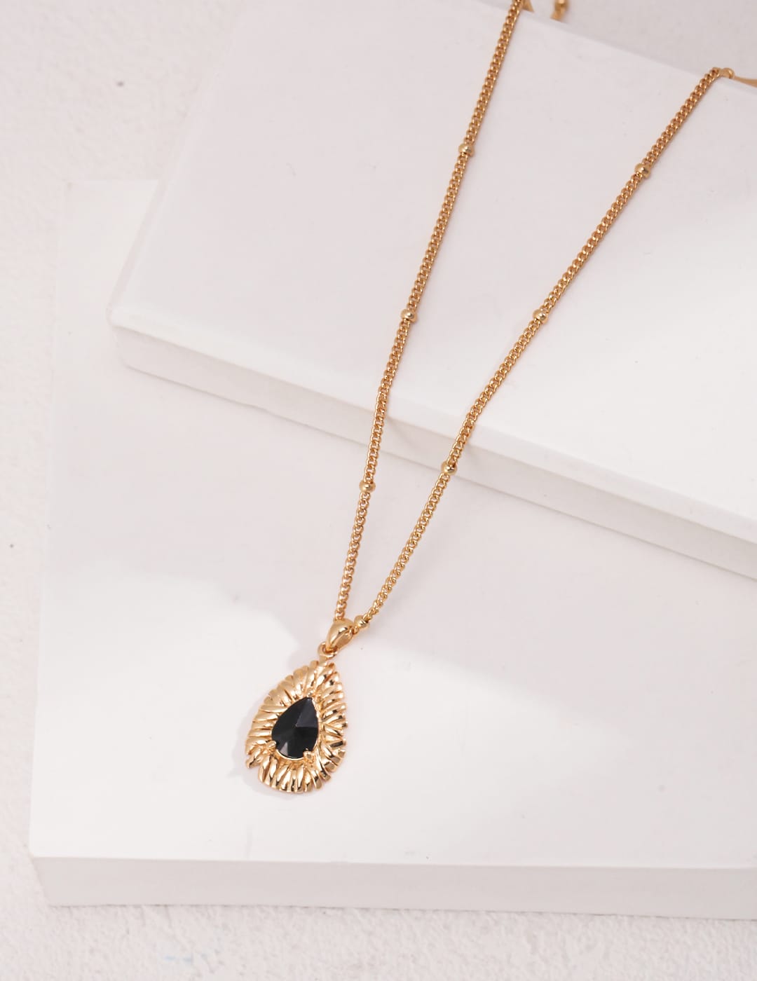 Regal Charm Black Zirconia Necklace