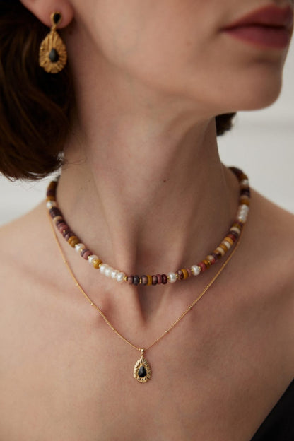 Regal Charm Black Zirconia Necklace