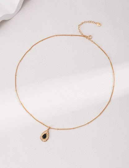 Regal Charm Black Zirconia Necklace