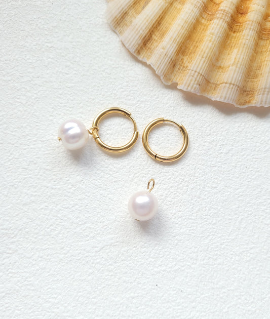 Classic Pearl Hoops