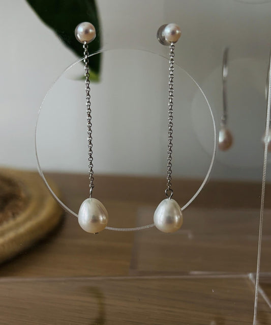 Elegant Freshwater Pearl Teardrop Earrings