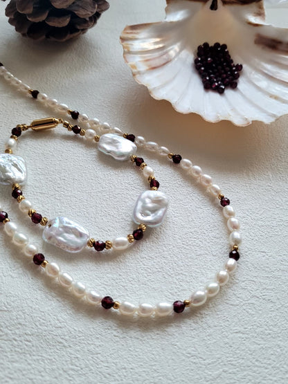 Christmas DIY Jewellery Kit (Real Freshwater Pearl & Garnet )