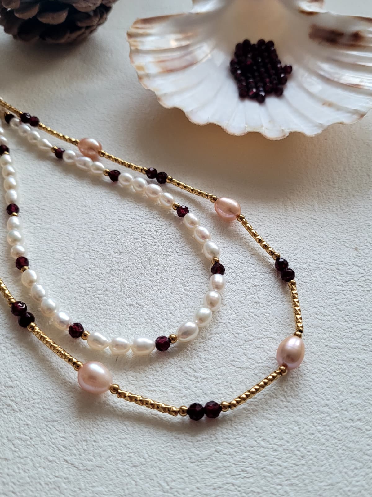 Christmas DIY Jewellery Kit (Real Freshwater Pearl & Garnet )