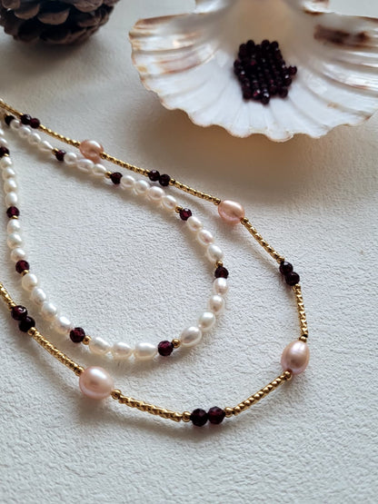 Christmas DIY Jewellery Kit (Real Freshwater Pearl & Garnet )