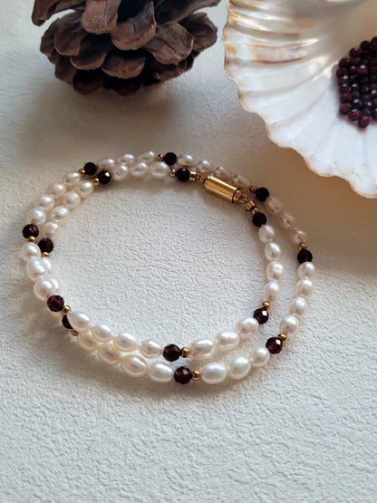 Christmas DIY Jewellery Kit (Real Freshwater Pearl & Garnet )