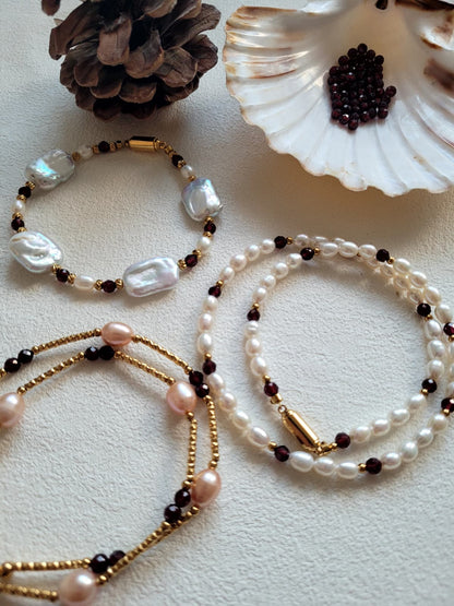 Christmas DIY Jewellery Kit (Real Freshwater Pearl & Garnet )