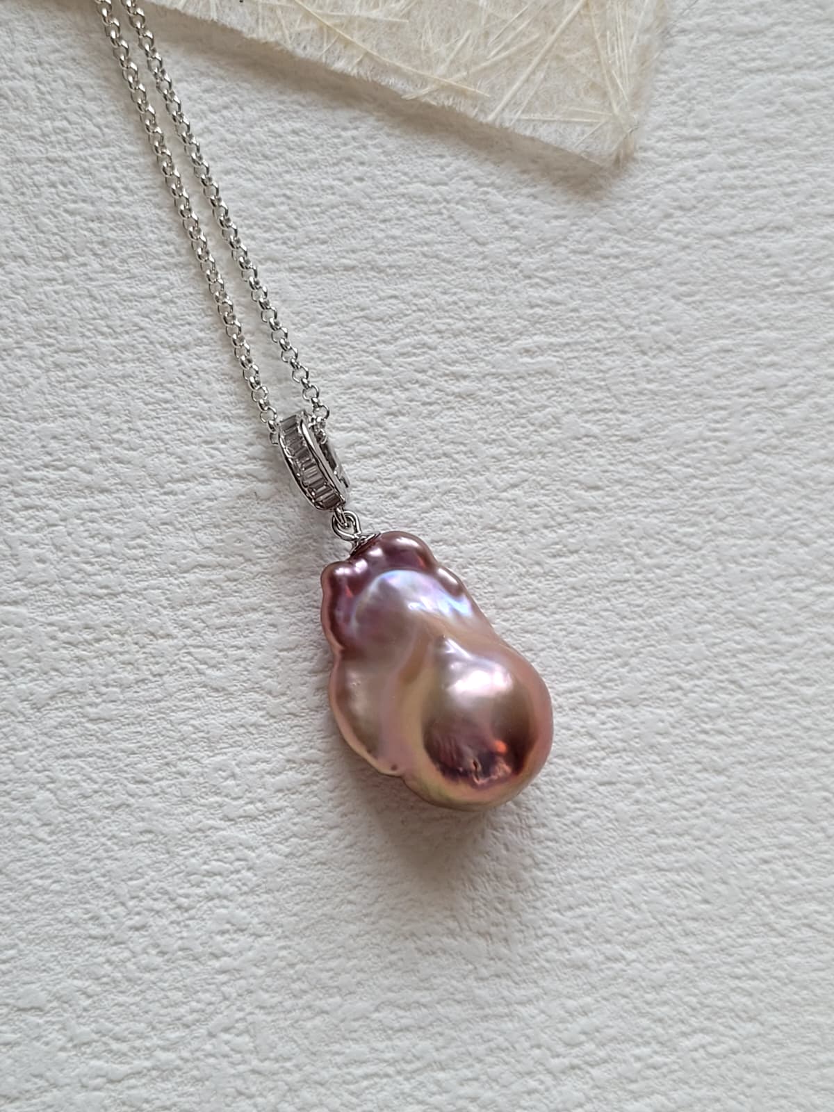 Purple 20mm Baroque Freshwater Pearl Pendant