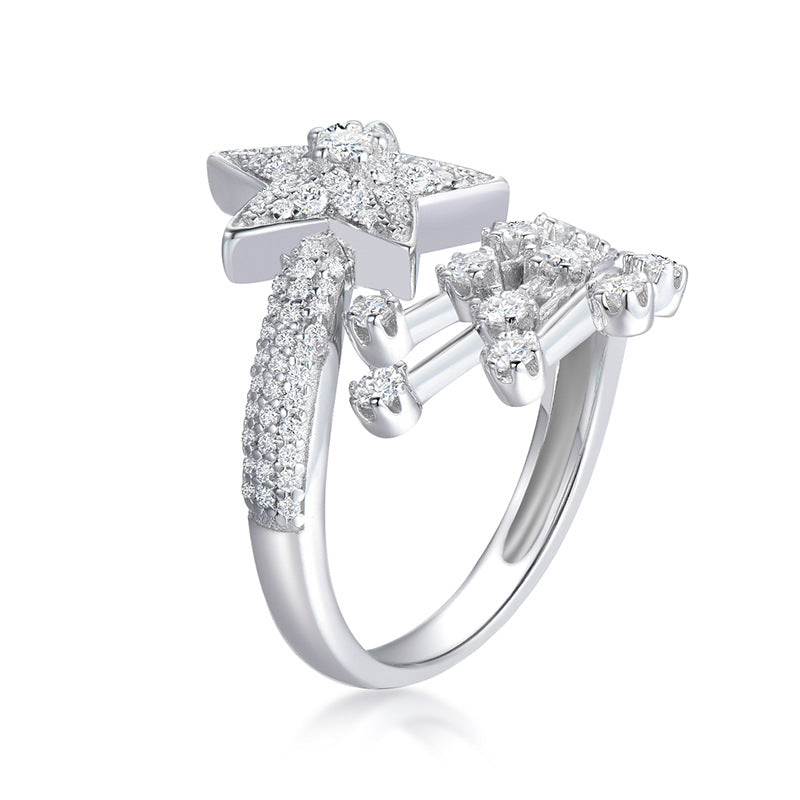 Sparkling Star Moissanite Ring