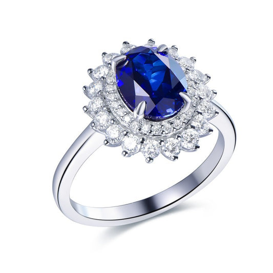 2CT Royal Blue Lab-Grown Sapphire Ring
