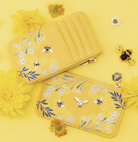 The Beekeeper Yellow Bee Design Card Holder Purse